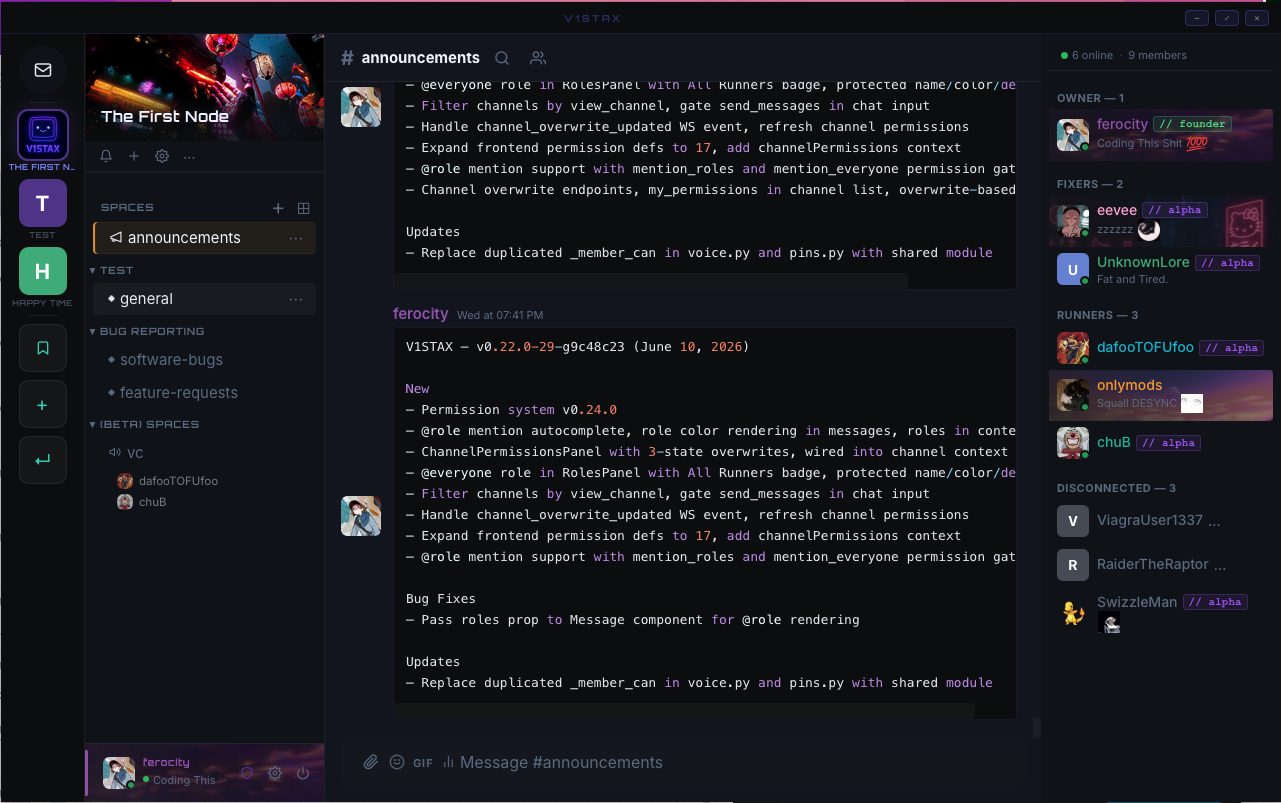 V1stax app screenshot